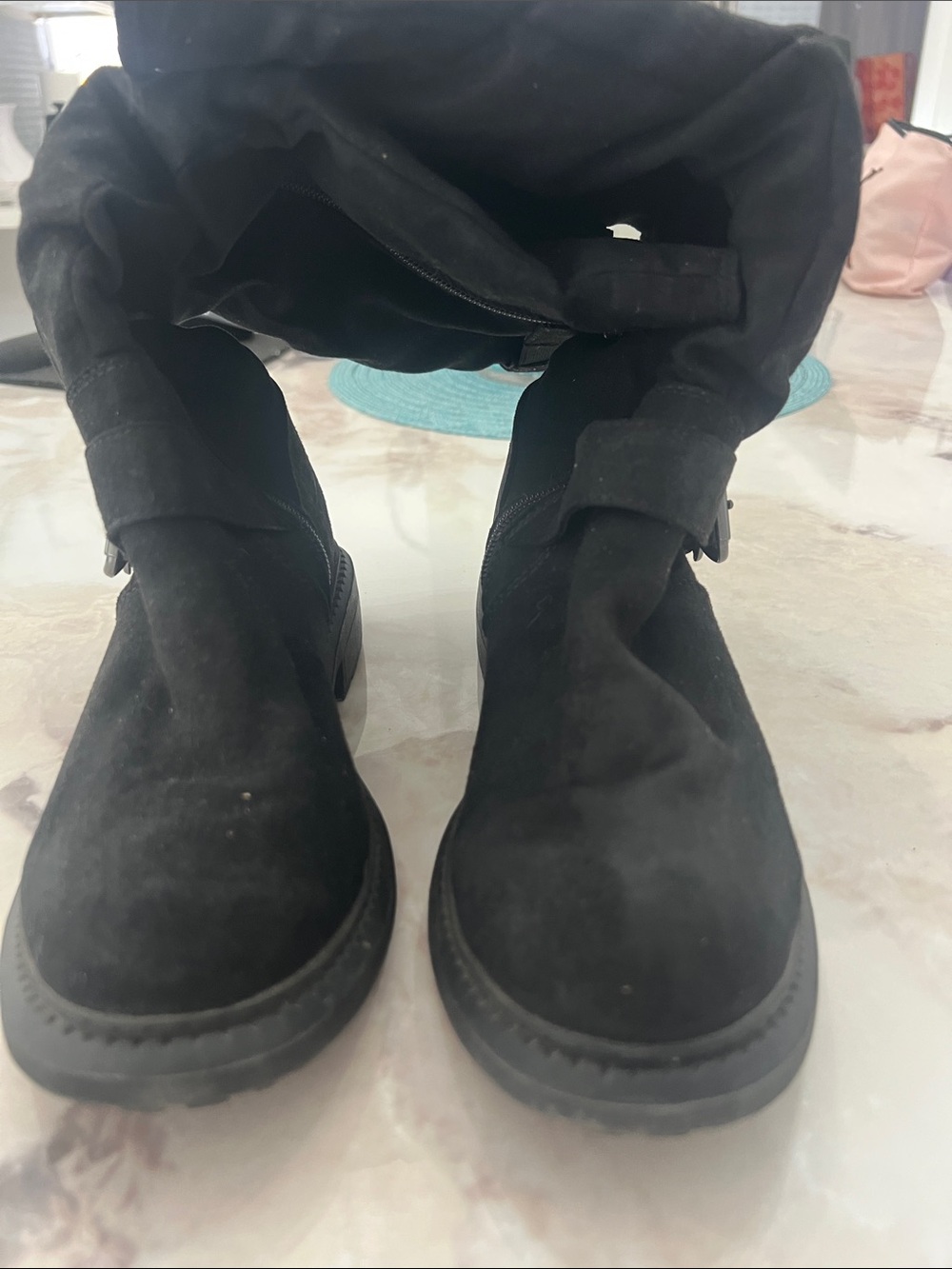Sonoma Black Suede Heeled Boots